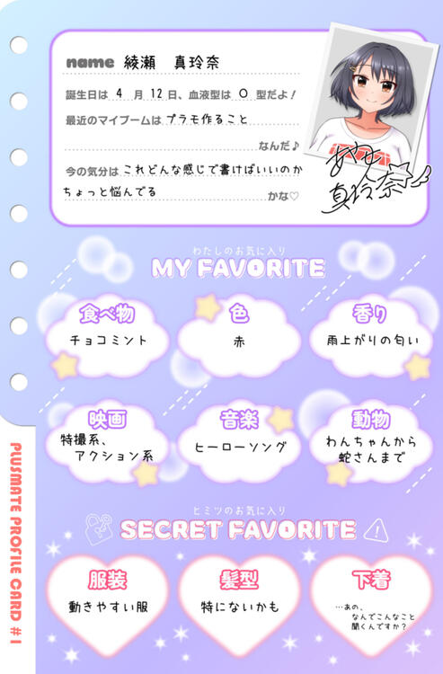 公式プロフ帳風